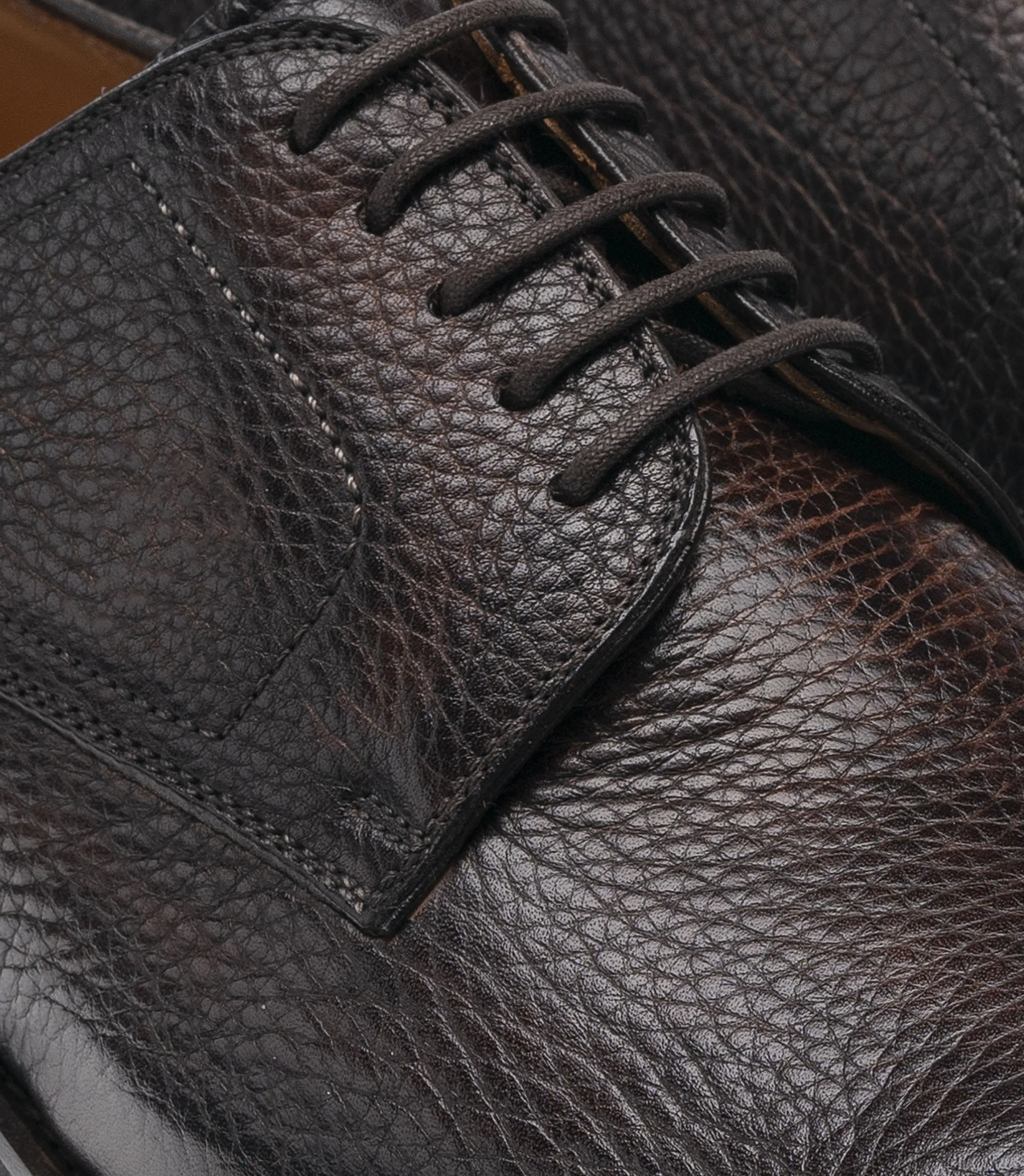 Brown Leather Scripton Chunky Derby Shoes