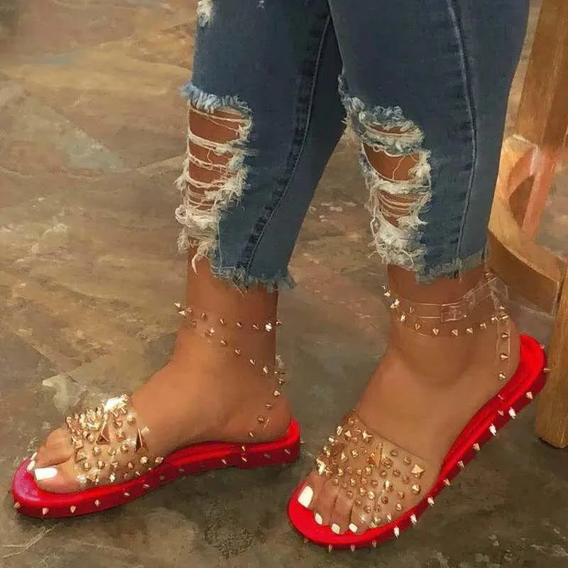 rivet fashion slippers