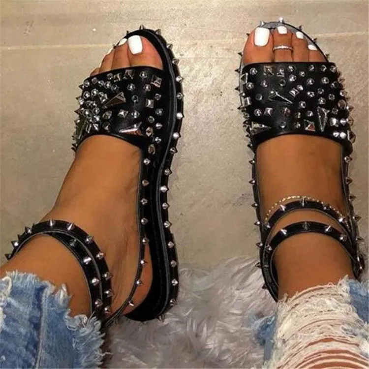rivet fashion slippers