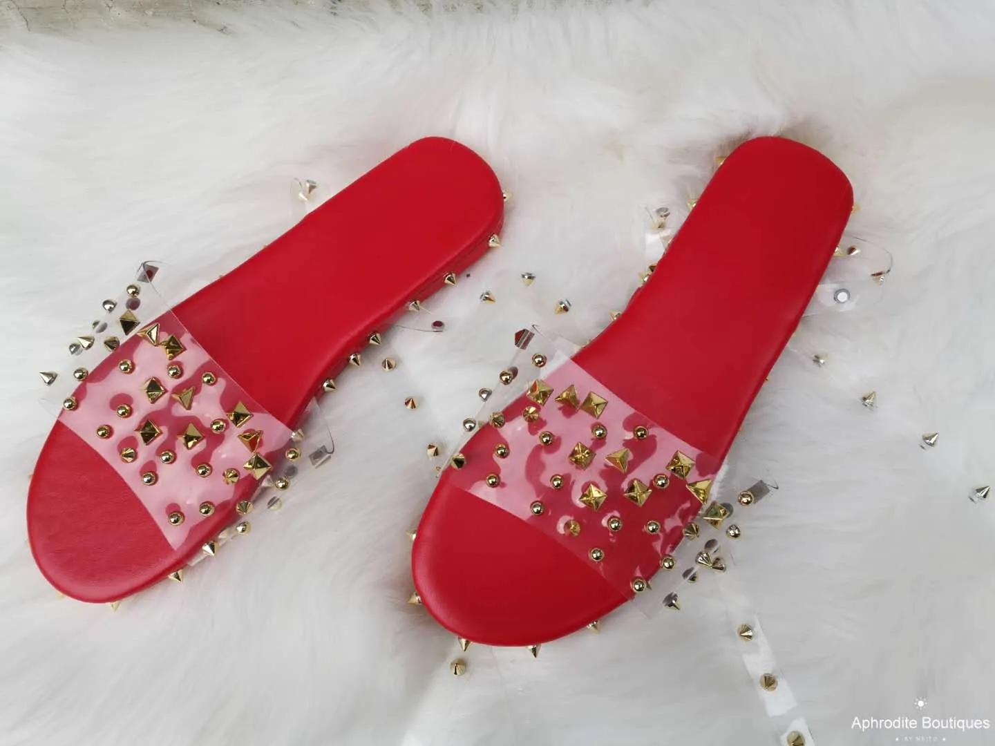 rivet fashion slippers