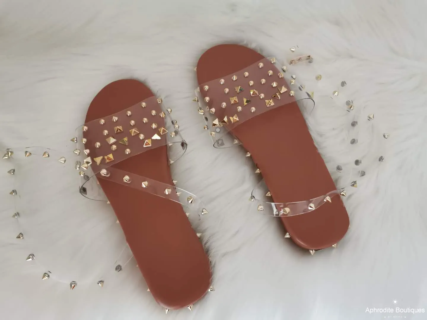 rivet fashion slippers