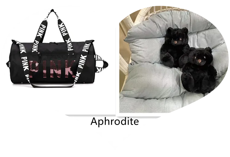 Sequin bag   teddy bear slippers sets
